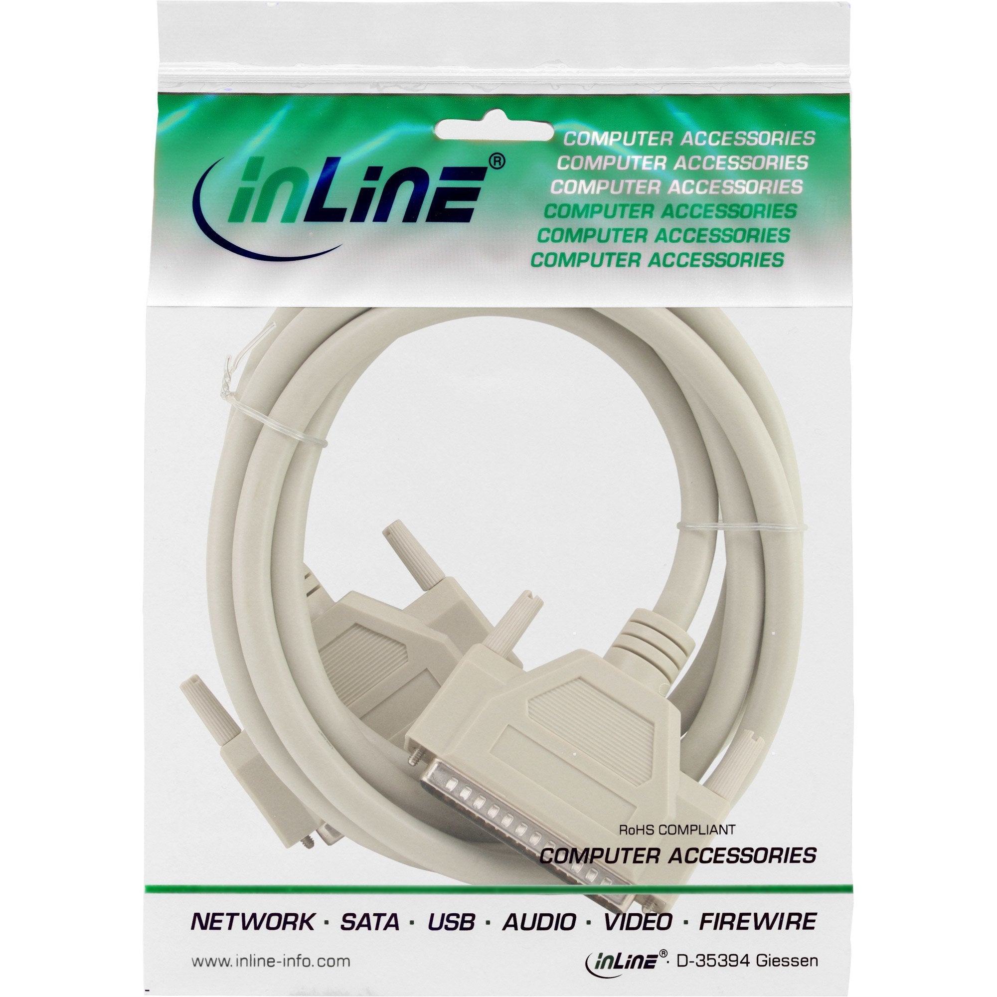 Cable De Extensión Serial Inline 37 Pines Db37 Macho A Macho Directo 5m