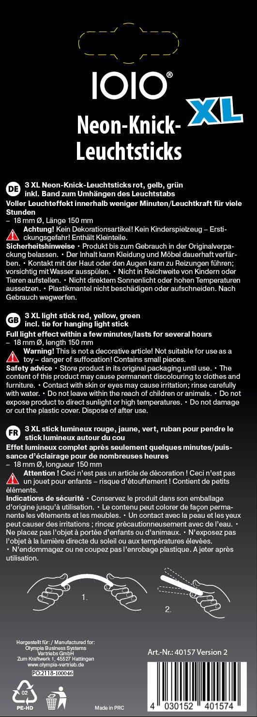 Olympia Ioio Knicklichter Fls 30330 Xl Rot,Verde,Amarillo 3 Mück