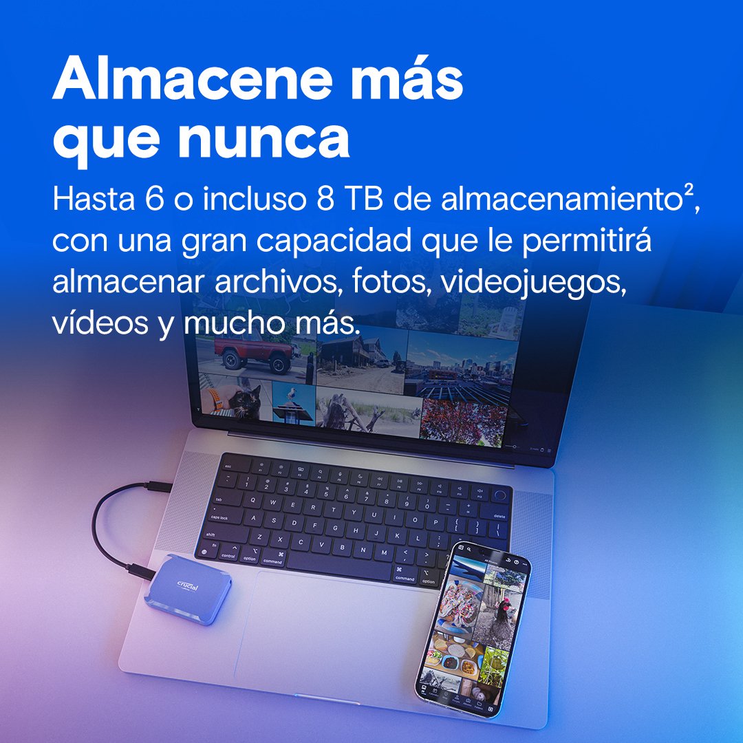 Disco Ssd Externo Crucial X10 1tb Usb-C 3.2 Gen2 2x2 Ct1000x10ssd9