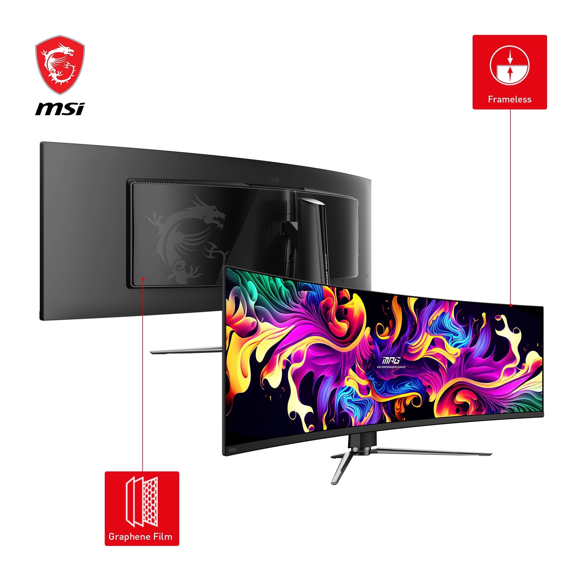 Msi Mpg 491cqpde Qd-Oled, Monitor Gaming 124,5 Cm (49 Pulgadas), Negro, Dqhd, Qd-Oled, Curvo, Sincronización Adaptativa, Panel De 144hz 9s6-3fa84t-035