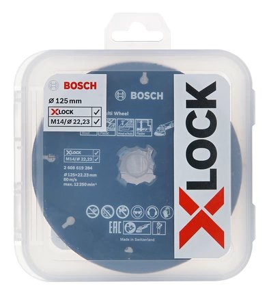 Juego De Discos De Corte Y Láminas Bosch X-Lock 125 Mm, Cmw, Disco De Corte (5 Partes) 2608619374