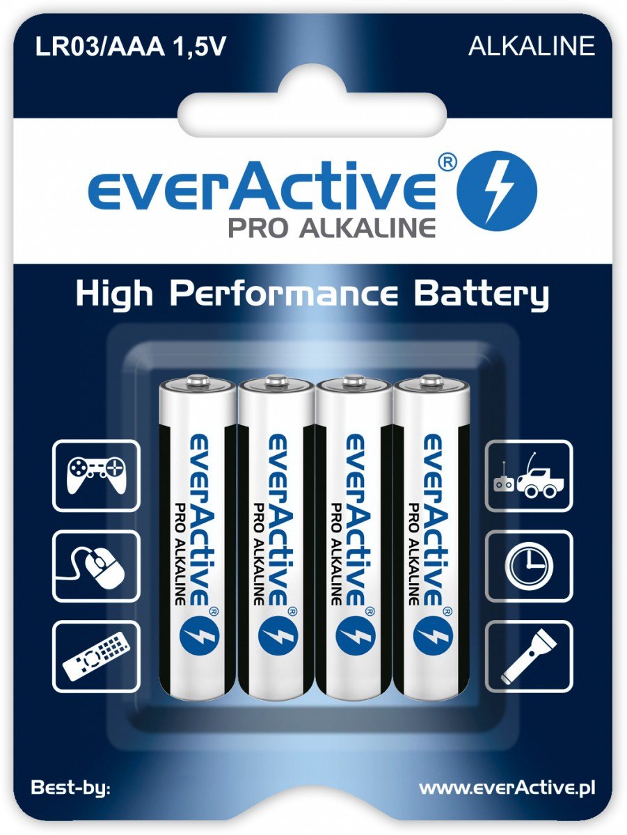 Pilas Alcalinas Everactive Industrial Lr3 Aaa- Caja De Cartón - 4 Piezas