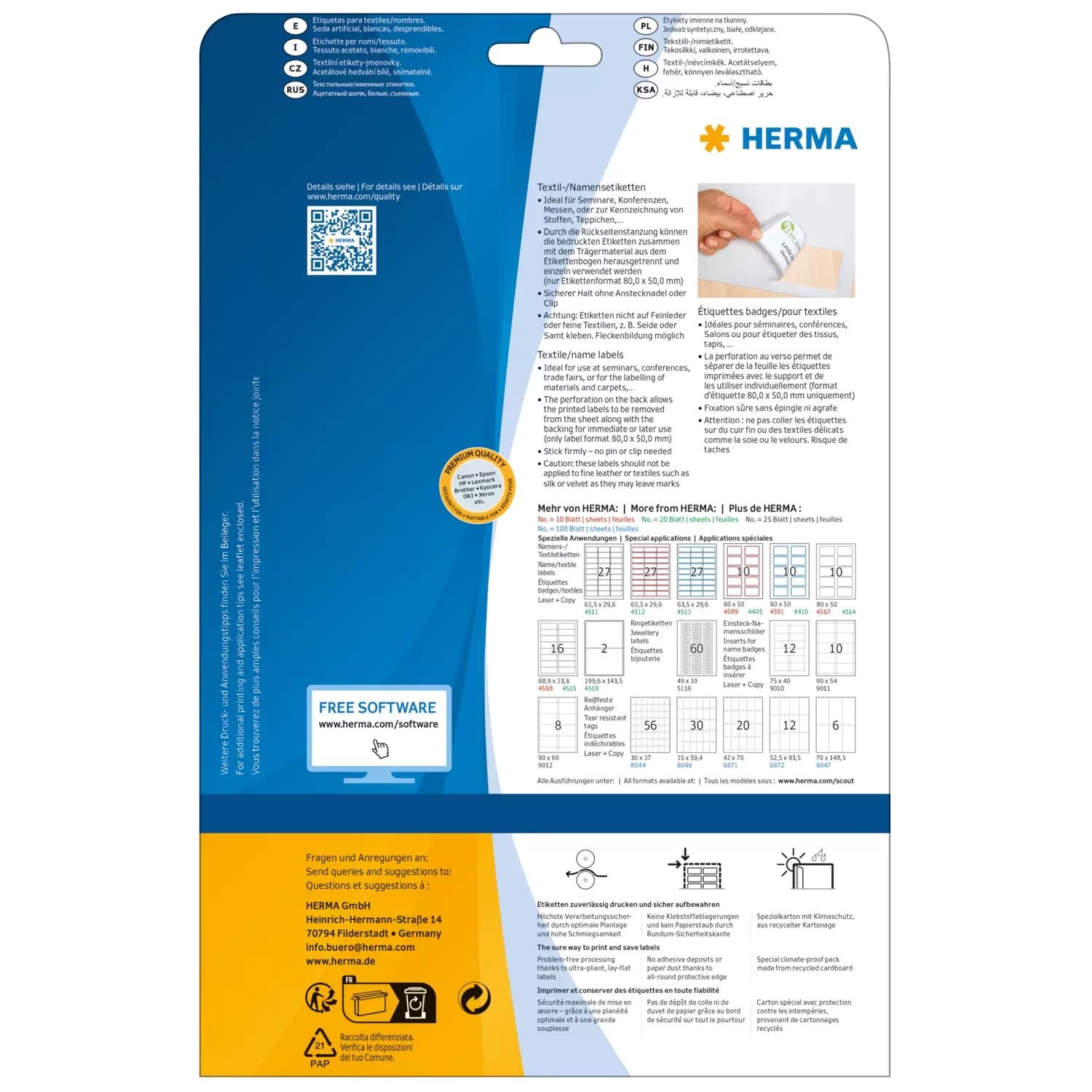 EAN 4008705045889 - HERMA 4588 etiqueta autoadhesiva Rectángulo redondeado Desmontable Blanco 160 pieza(s) imagen 2