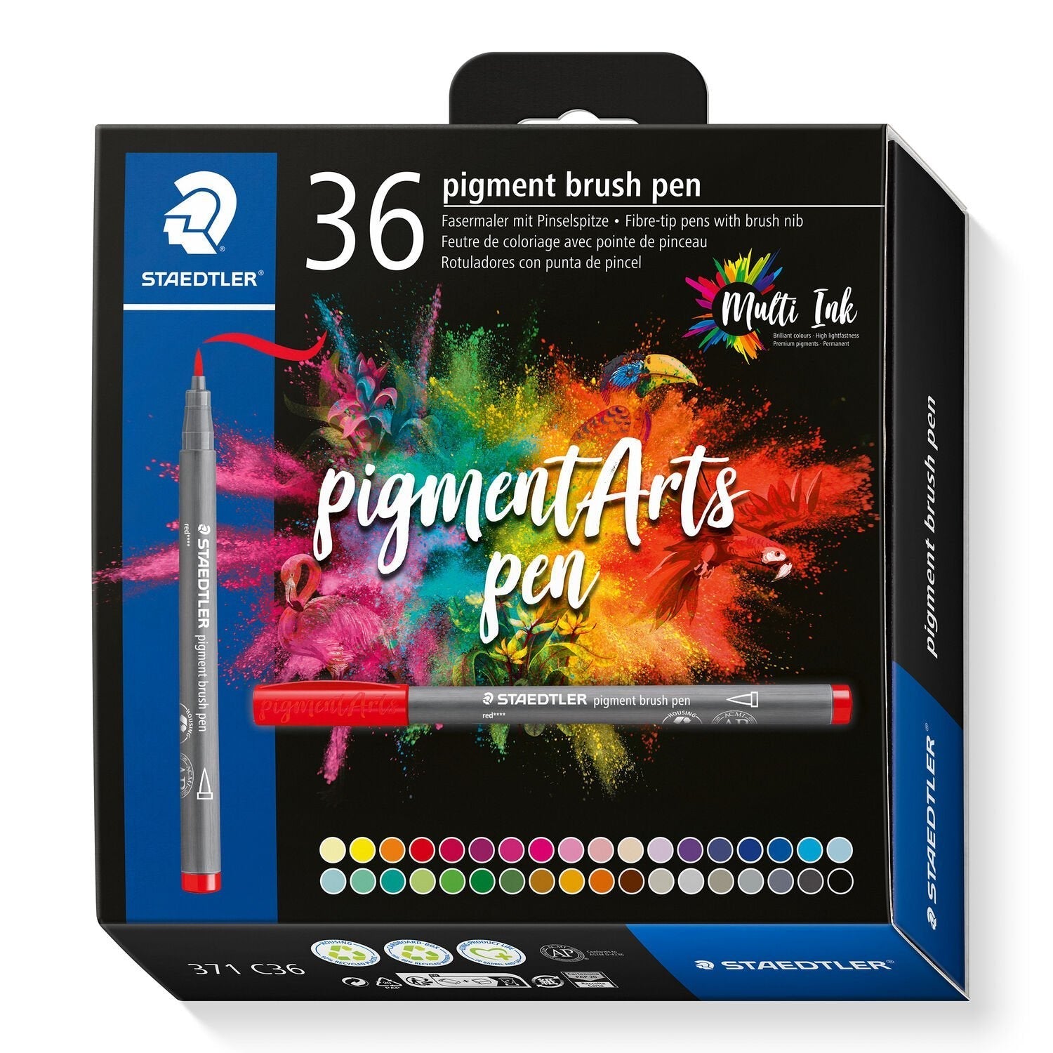Juego De 36 Rotuladores Maedtler Multiink Pigment Arts Surtidos. Minorima