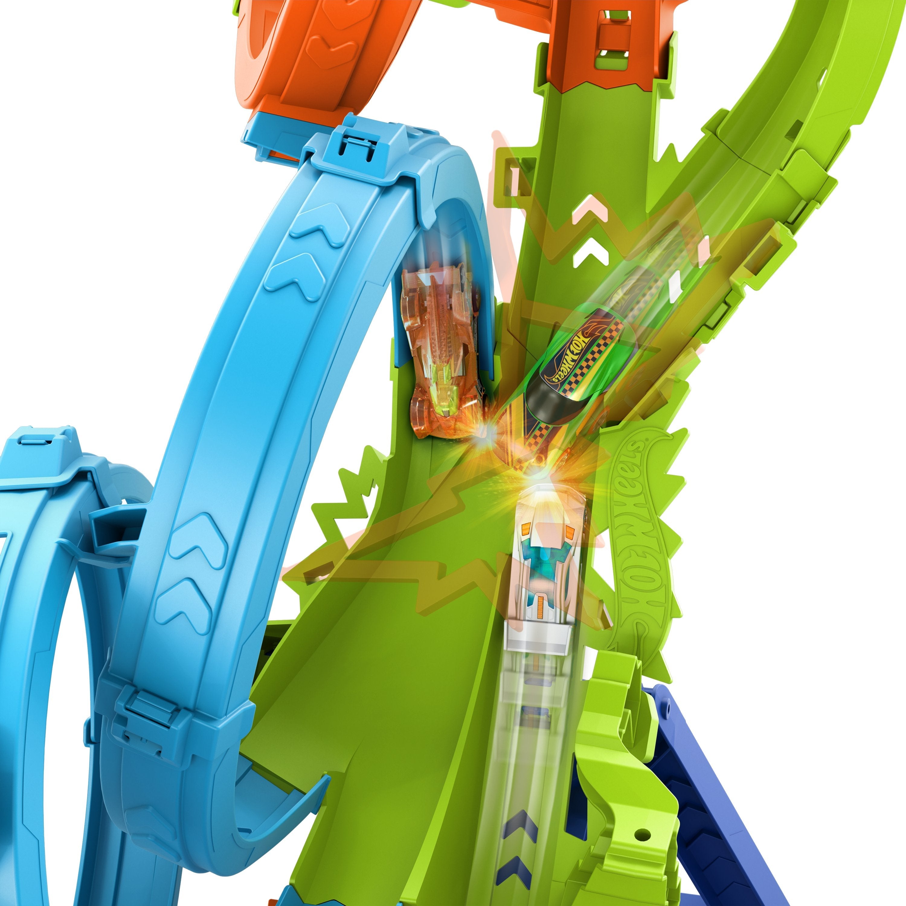 Hot Wheels Hot Wheels 4 Loopings Juego De Pistas Crash Danger, Pista De Carreras Hxr70