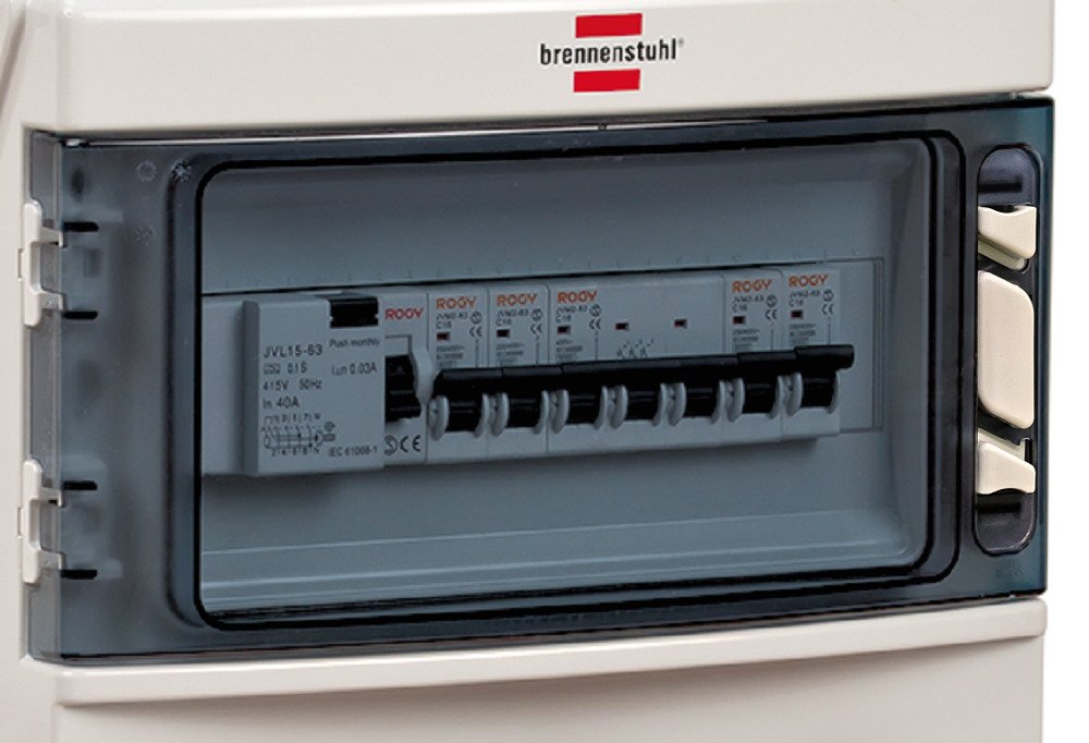 Brennenstuhl Distribuidor De Corriente Portátil (2 X 32 A + 1 X Enchufe Cee De 16 A, Cable De 2 M, Para Uso En Obras Y Uso Permanente Al Aire Libre, Con Protección Personal Fi