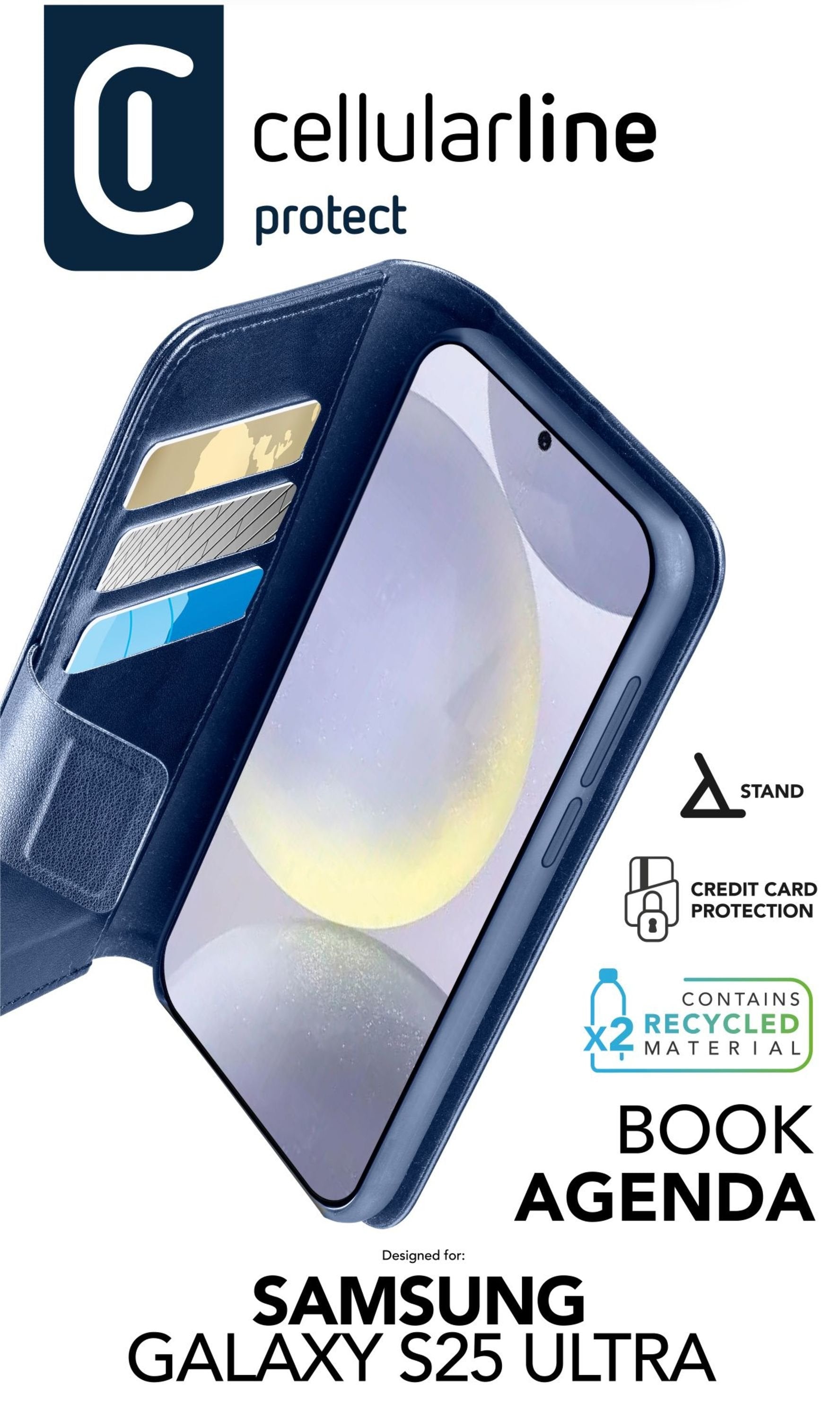 EAN 8018080491306 - Cellularline 8018080491306 funda para teléfono móvil 17,3 cm (6.8") Folio Azul imagen 4