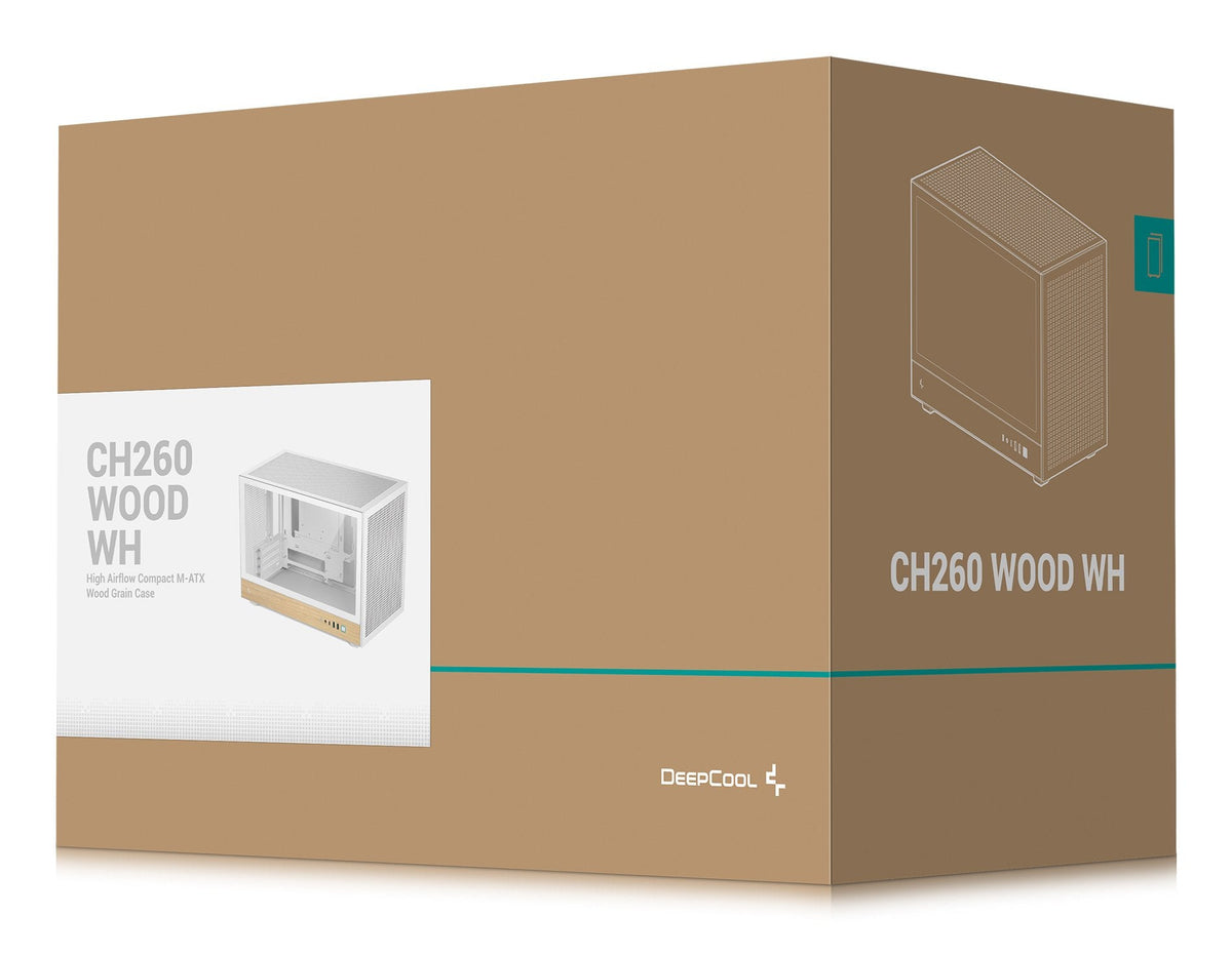 Caja Pc Micro-Atx Semitorre Deepcool Ch260woodwh Blanca Y Madera R-Ch260-Whnwm0-G-1