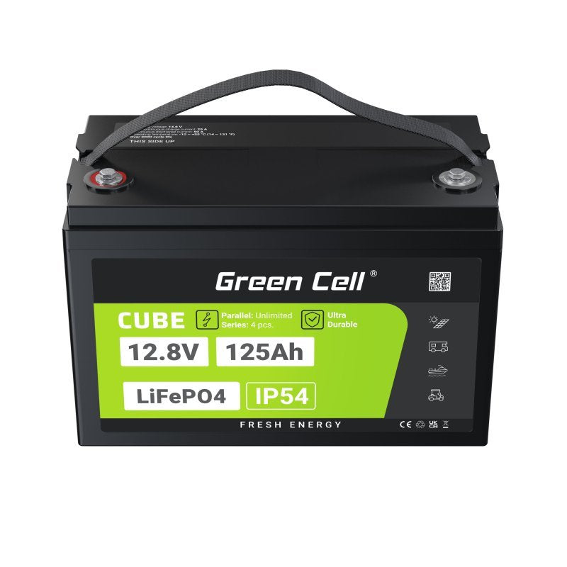 EAN 5904326374829 - Green Cell Žalias Cell CUBE LiFePO4 125Ah 12,8V 1600Wh liio geležies fosfato baterija kemperiui, sauls en imagen 13