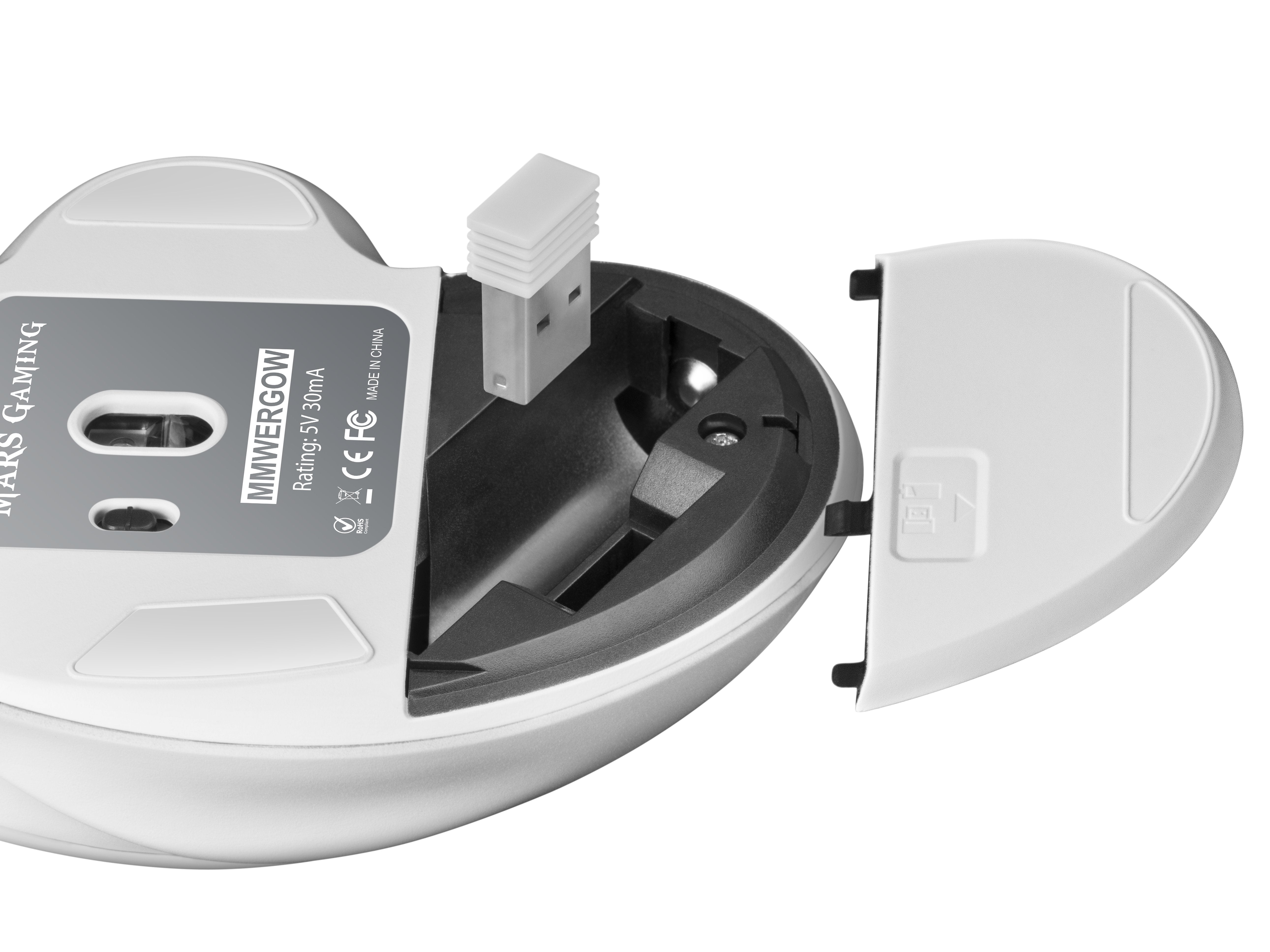Ratón Gaming Inalámbrico Mars Gaming Mmwergo Hasta 3200 Dpi Blanco