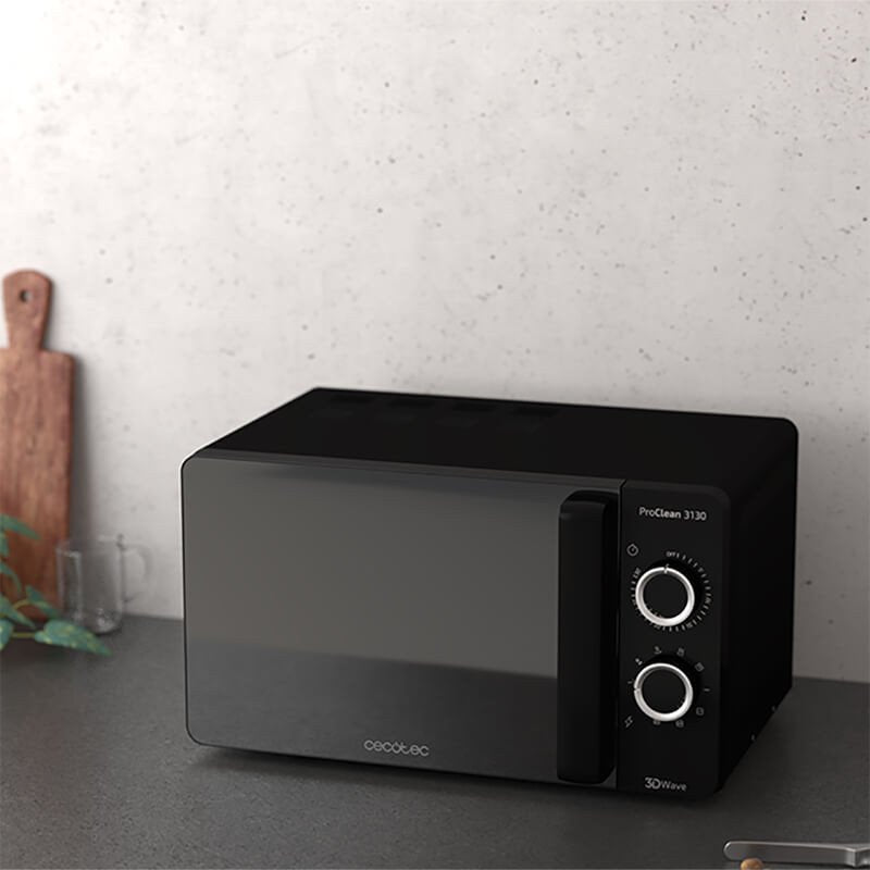 Microondas Cecotec Proclean 3130 700w Capacidad 20l Función Grill Negro