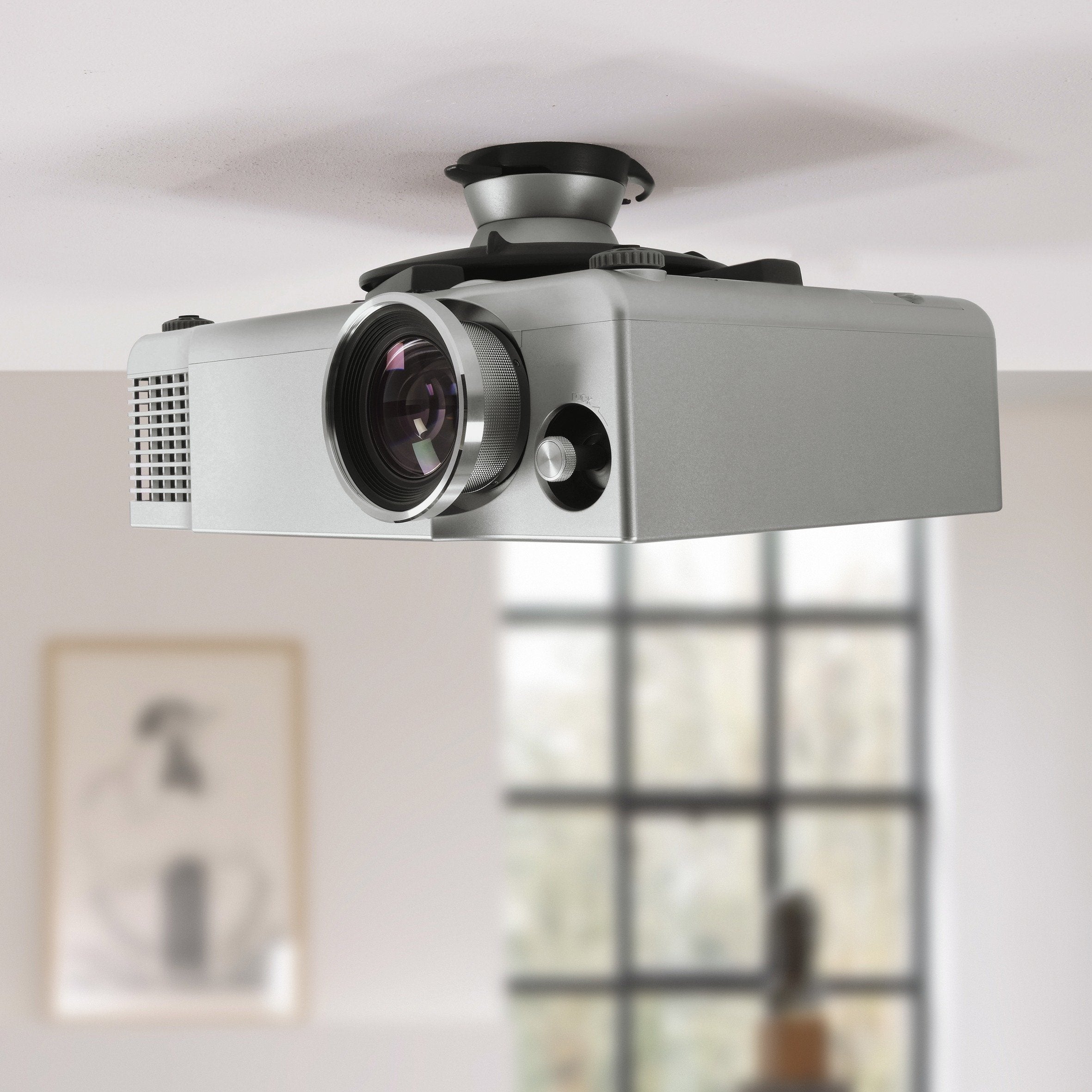 Soporte De Techo Para Proyector Vogels Epc 6545 Articulación Con Bisagra Esférica Organizador De Cables Cubierta Para El Techo