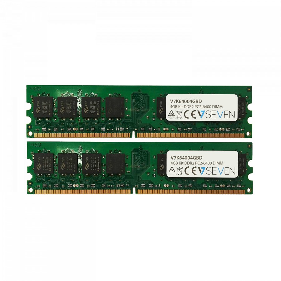 Memoria Ram V7 Ddr2 2x2gb Kit 800mhz Cl6 Non Ecc Dimm Pc2-6400 1.8v Leg