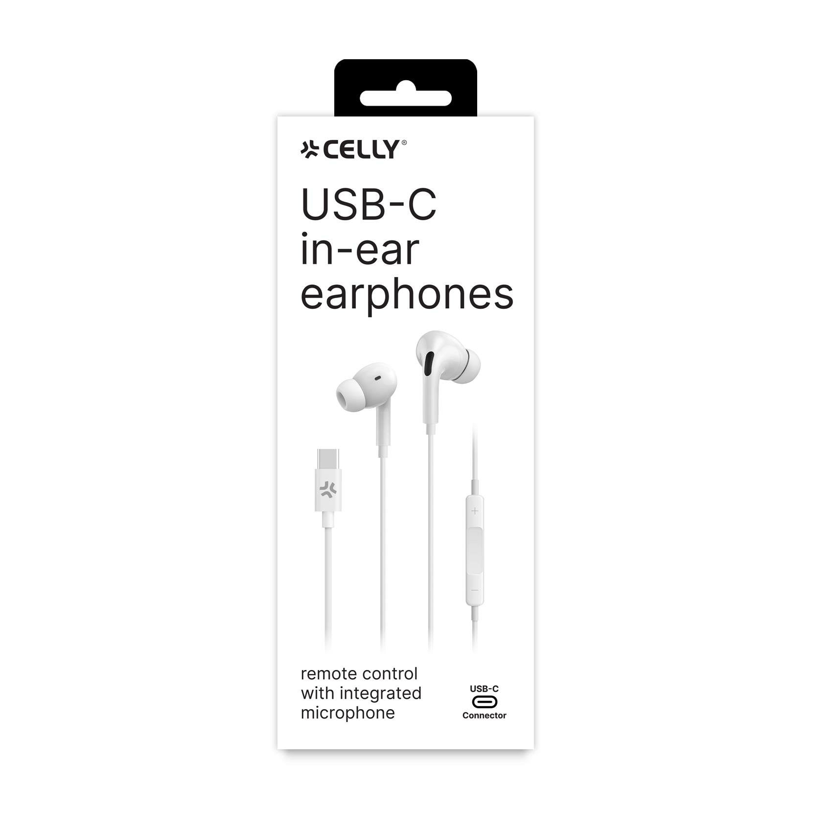 EAN 8021735207818 - Celly UP1200TYPECWH auricular y casco Auriculares Alámbrico Dentro de oído Llamadas/Música USB Tipo C Bla imagen 2