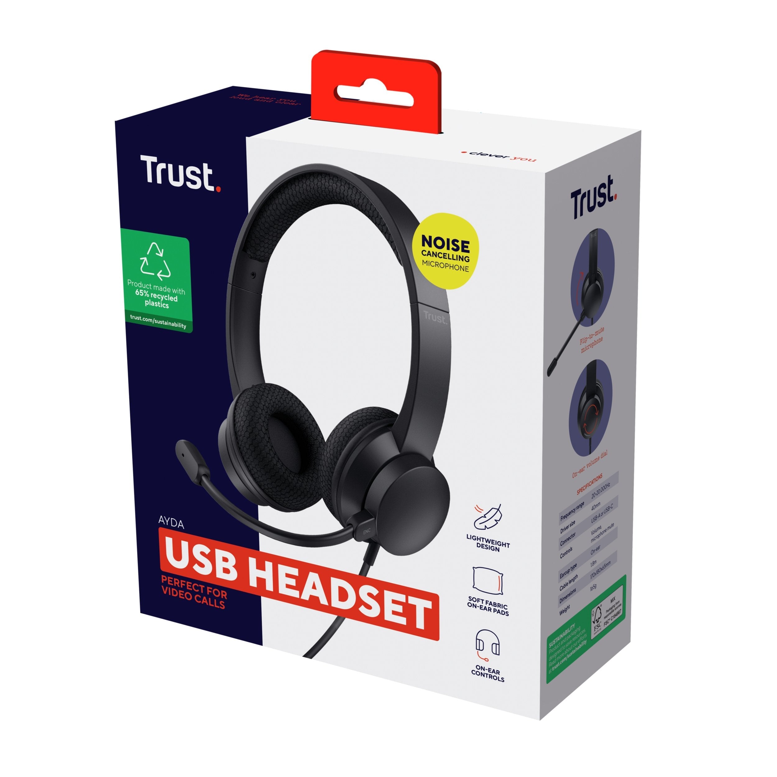 EAN 8713439250893 - Trust Ayda Auriculares Alámbrico Diadema Llamadas/Música USB tipo A Negro imagen 6