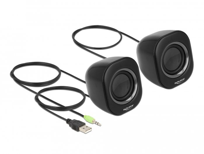 Altavoz Delock 27002 Negro, Gris Alámbrico 2 W