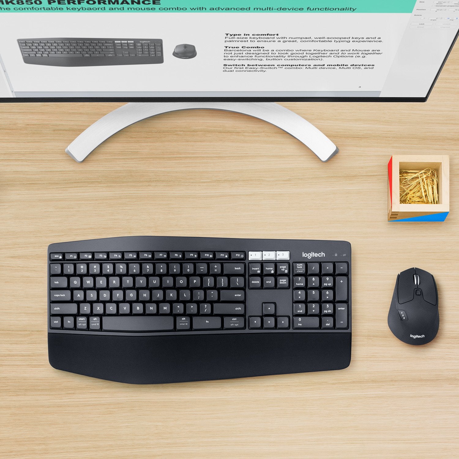 EAN 5099206066861 - Logitech 920-008225 teclado Ratón incluido Universal RF Wireless + Bluetooth AZERTY Belga Negro imagen 8