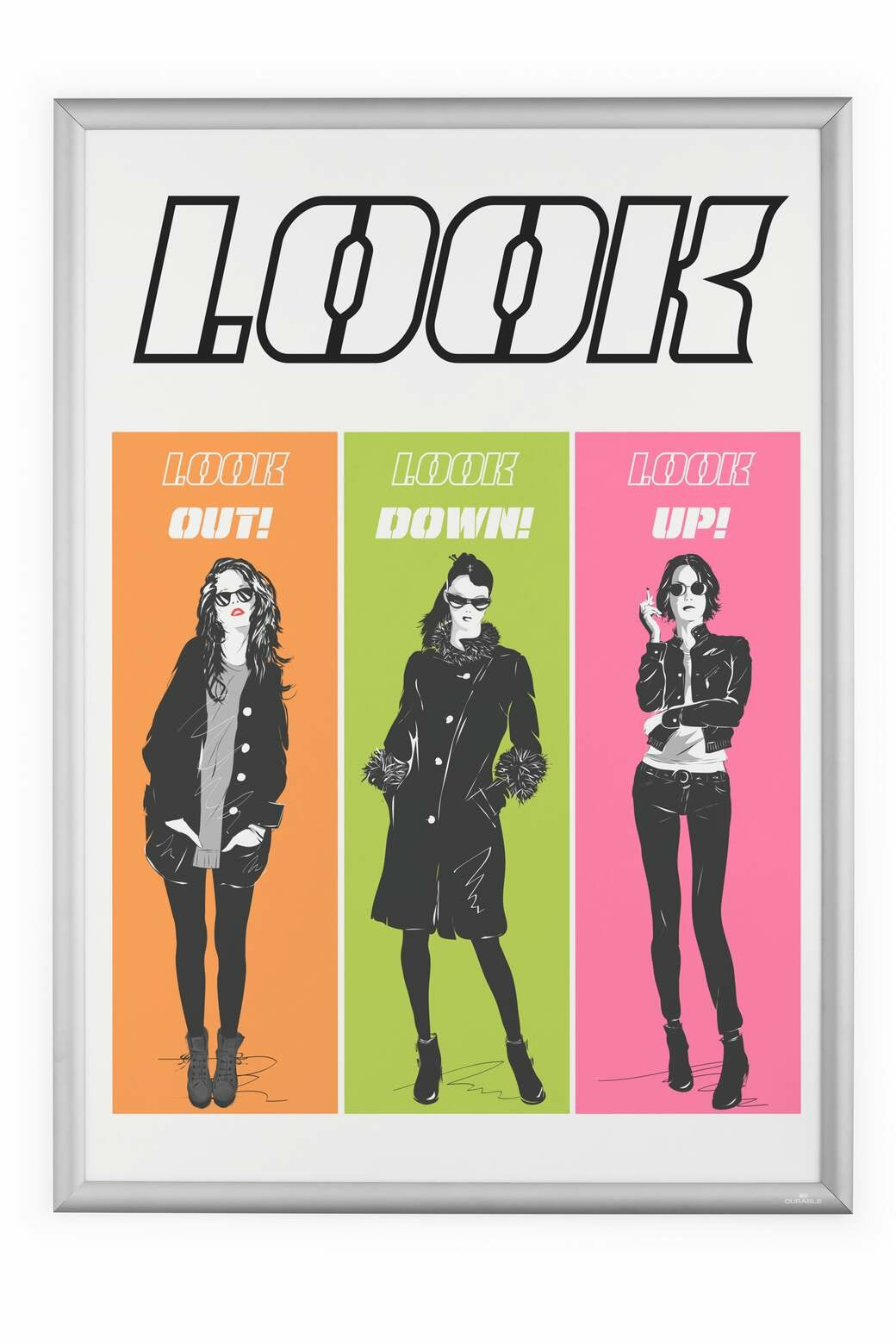 Durable 500923 Marco Para Pared 660 X 900 Mm Rectángulo Plata Aluminio