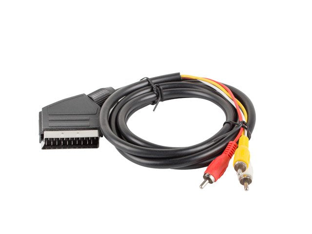 EAN 5901969413069 - Lanberg CA-EURC-10CC-0018-BK cable EUROCONECTOR 1,8 m SCART (21-pin) 3 x RCA Negro imagen 2