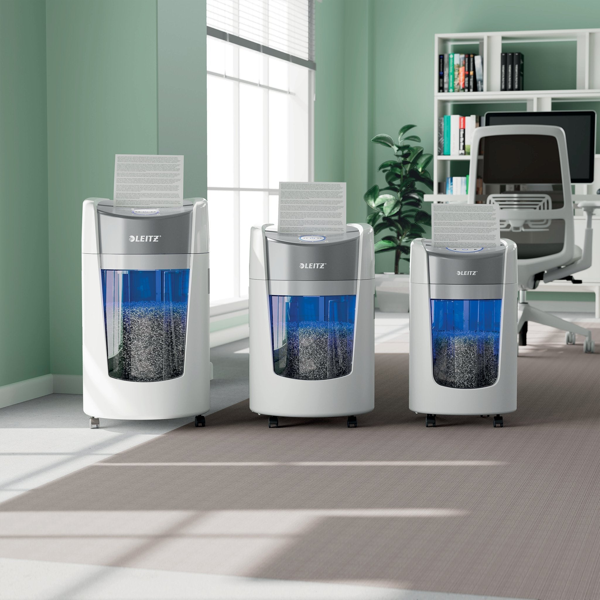 EAN 4002432142415 - Leitz IQ OptiMax Home Office 225 triturador de papel Microcorte 58 dB Gris, Blanco imagen 9