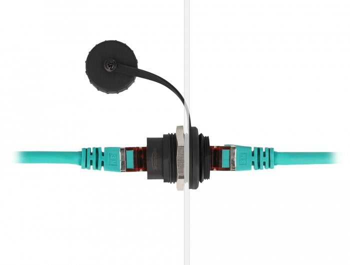 Delock Rj45 Cat.6 Einbauhembra Con Verschlusskappe Ip67 Staub- Y Wasserdicht