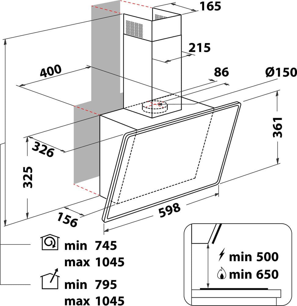 EAN 4011577865912 - Bauknecht RBHVP 63 LM K De pared Negro, Acero inoxidable 647 m³/h imagen 5