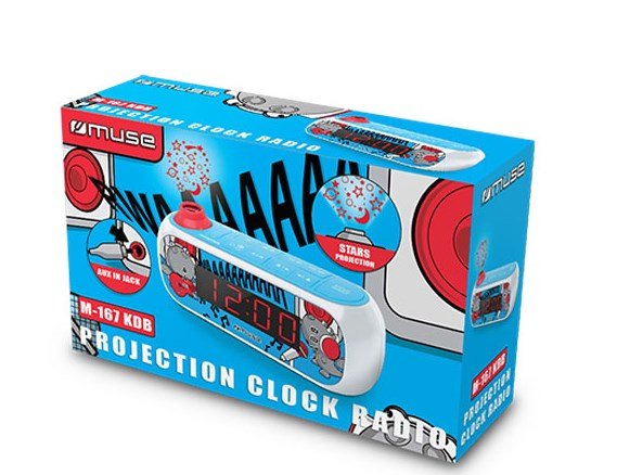 Radio Reloj Muse M-167kdb Azul Con Proyector