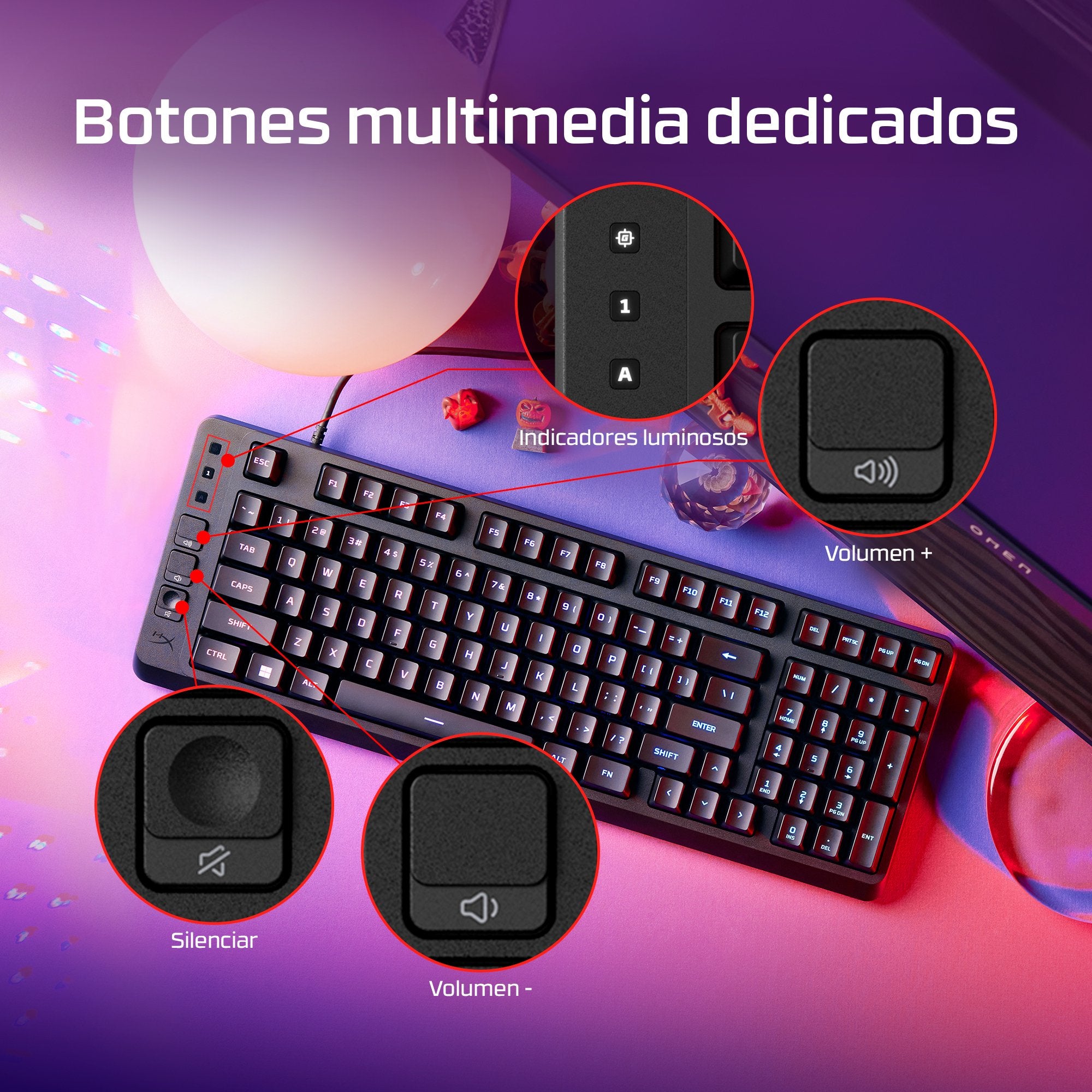 EAN 0198990307855 - HyperX Eve 1800 teclado Juego USB Negro imagen 7