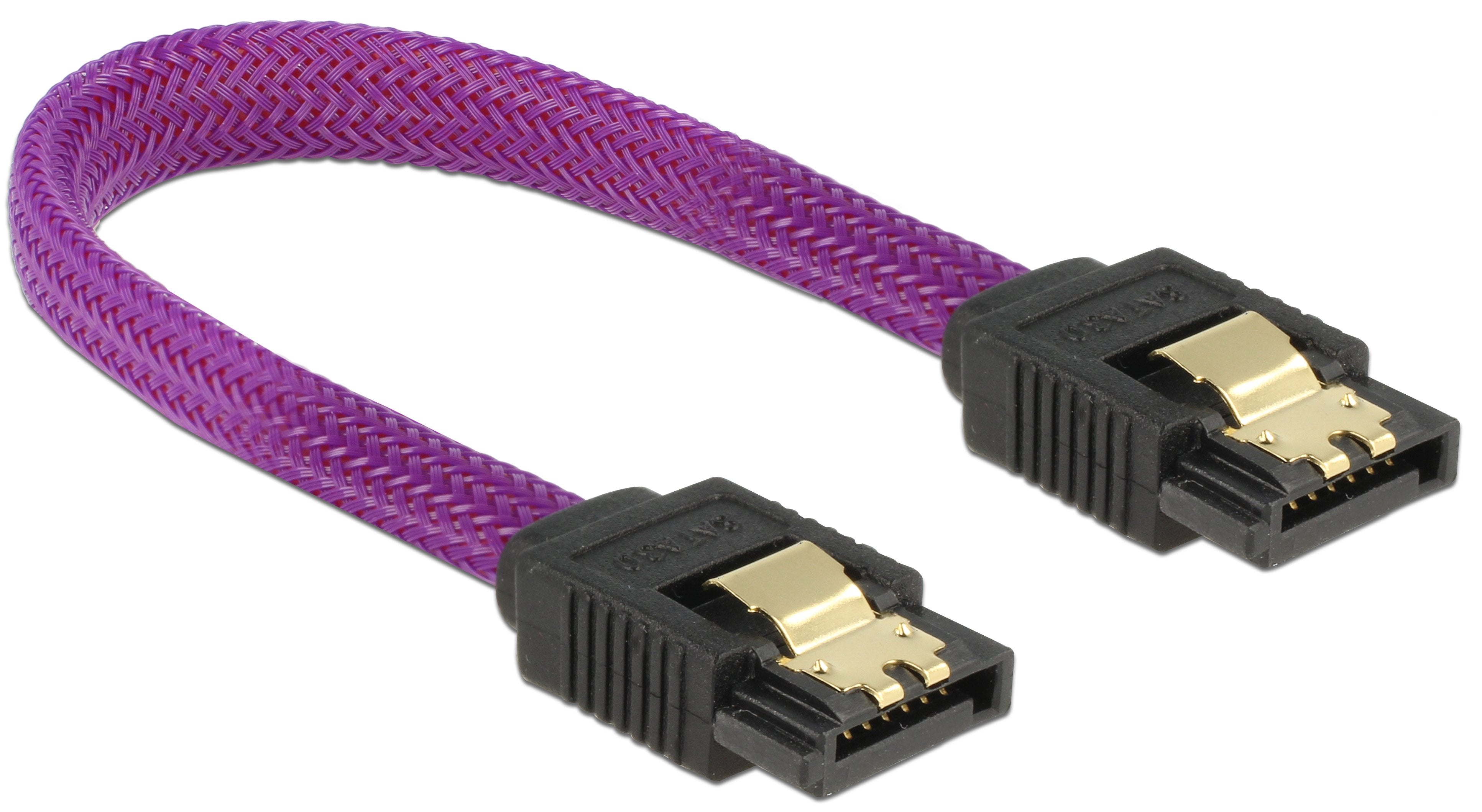 Delock Sata Cable 6 Gb/S 10 Cm Gerade / Gerade Metall Violeta