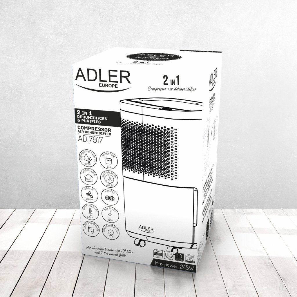 EAN 5902934838665 - Adler AD 7917 deshumidificador 2,2 L 45 dB 200 W Blanco imagen 6