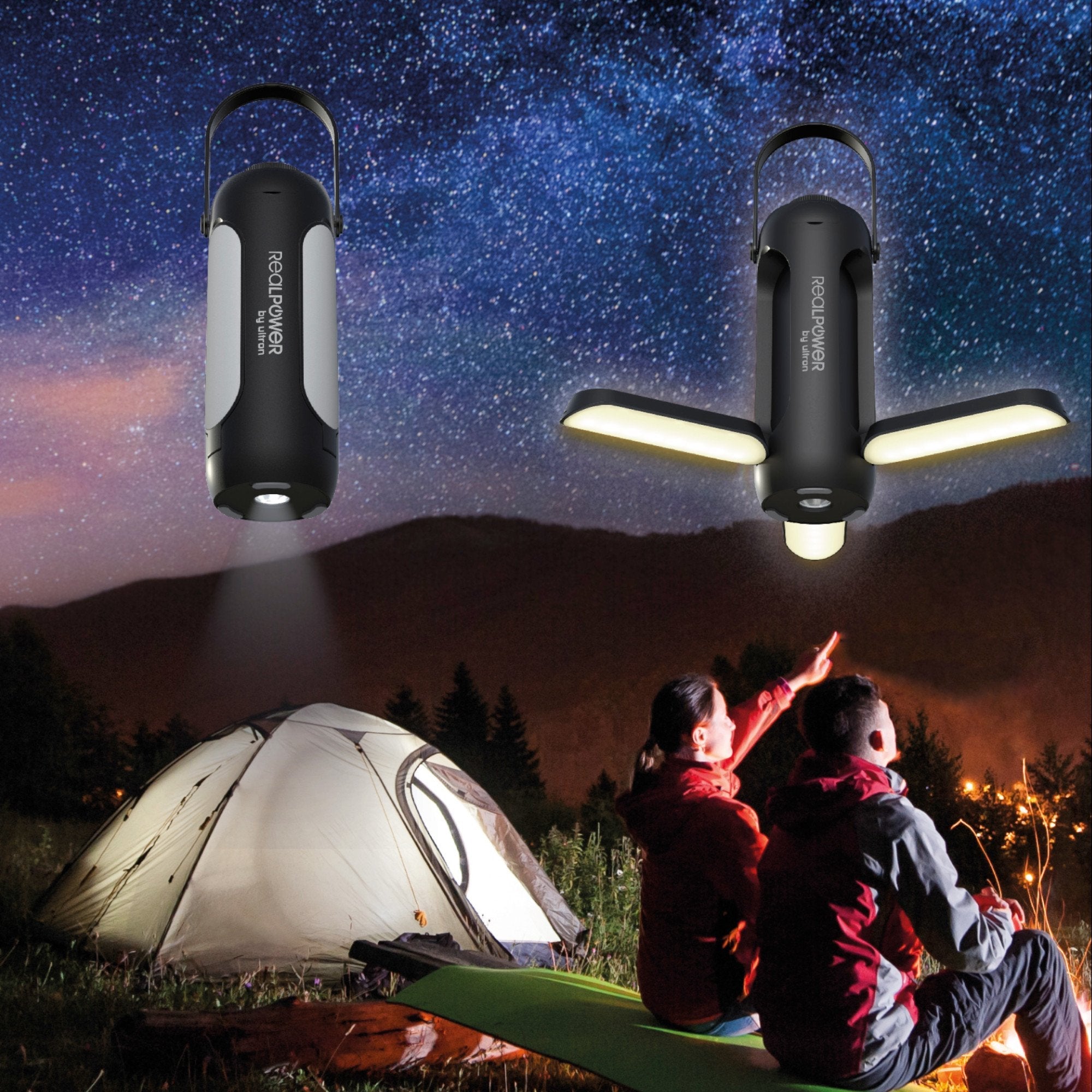 Realpower Led Outdoor Light 190,Solar,Negro,6.000mah