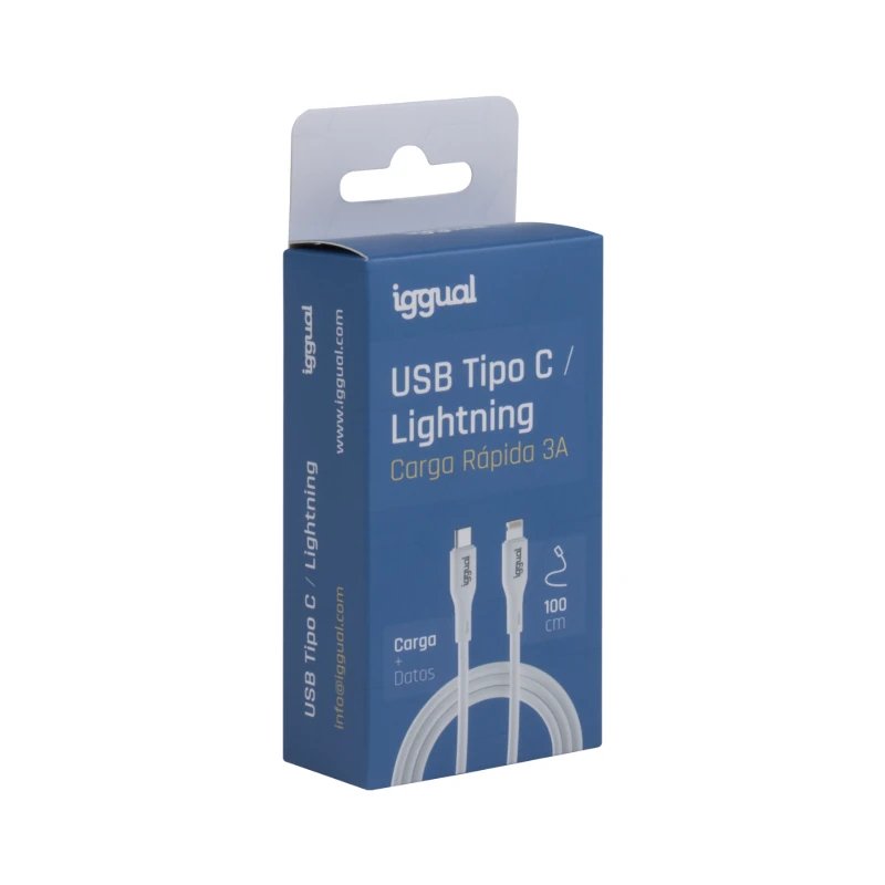 Iggual Cable Usb-C Lightning 100 Cm Blanco Q3.0 3a