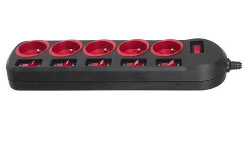 EAN 5902211109617 - Maclean MCE204 base múltiple 1,5 m 5 salidas AC Interior Negro, Rojo imagen 3