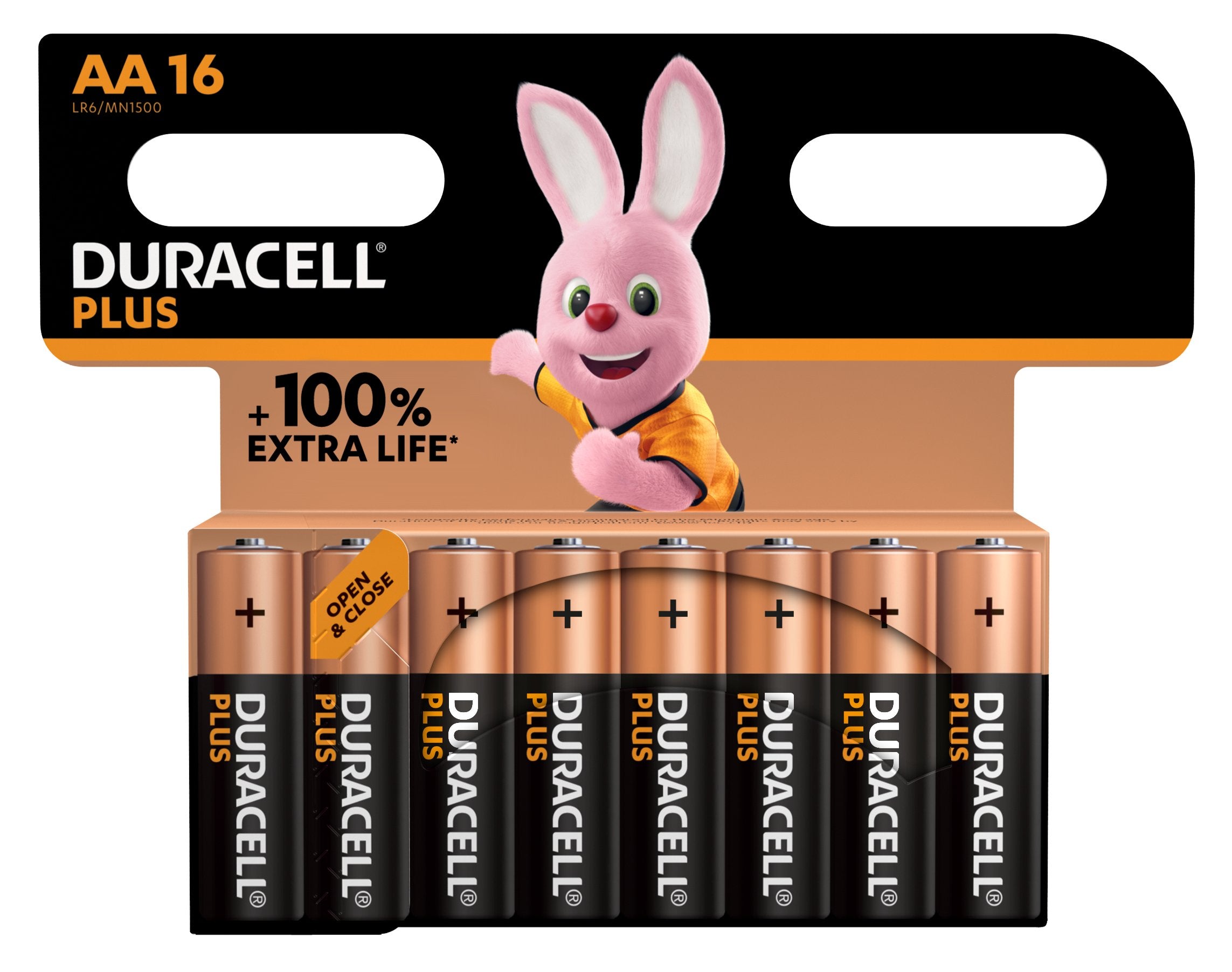 Pila Alcalina Duracell Plus Extra Life Mn1500/Lr06 Mignon Aa (16-Pack)