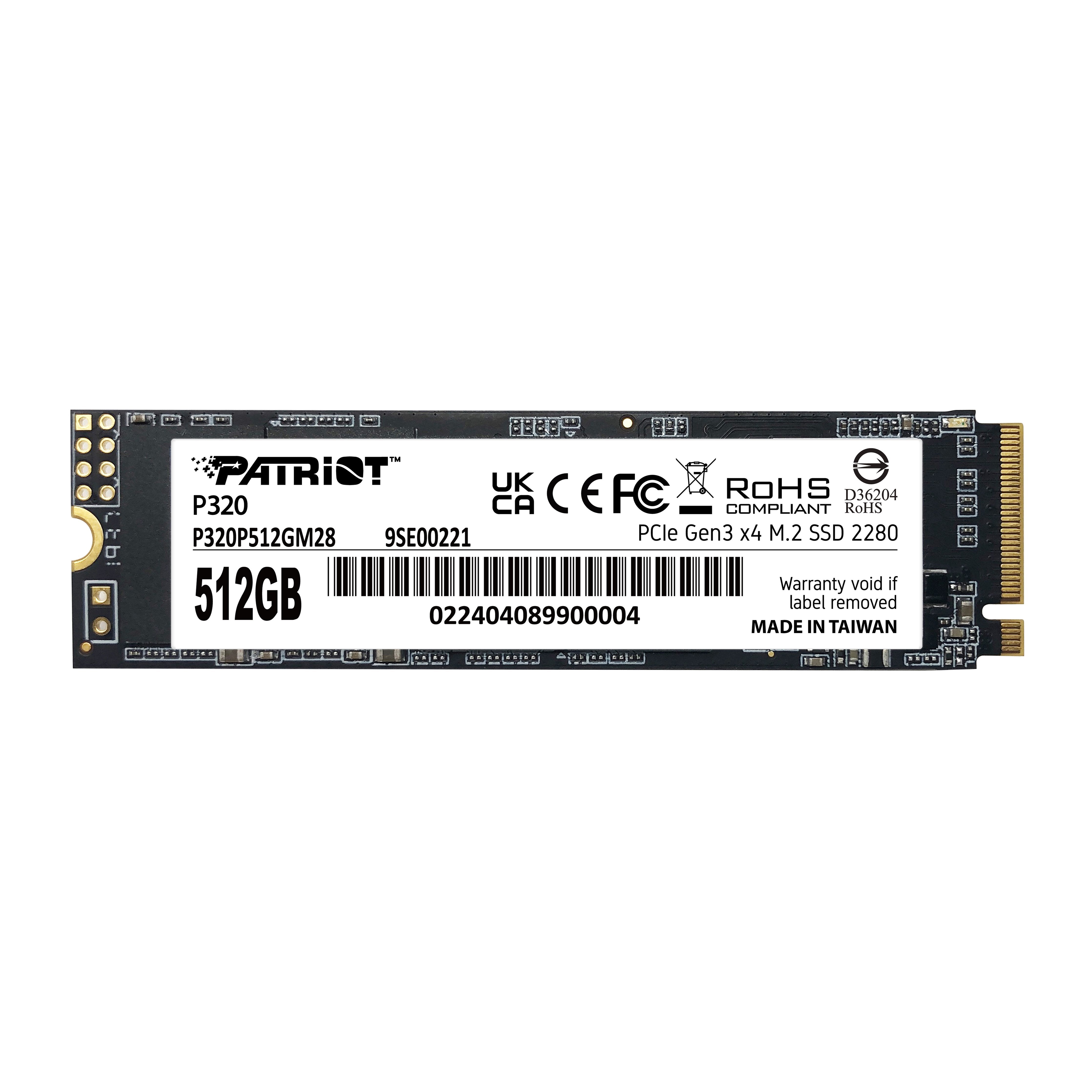 Ssd Patriot Viper P320 M.2 Pci-Ex4 Nvme 512gb 3gb/S