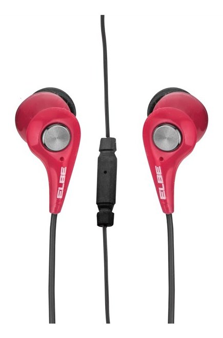 Auriculares Deportivos Elbe Au-107-Mic Con Micrófono Jack 3.5 Rojo Y Negro