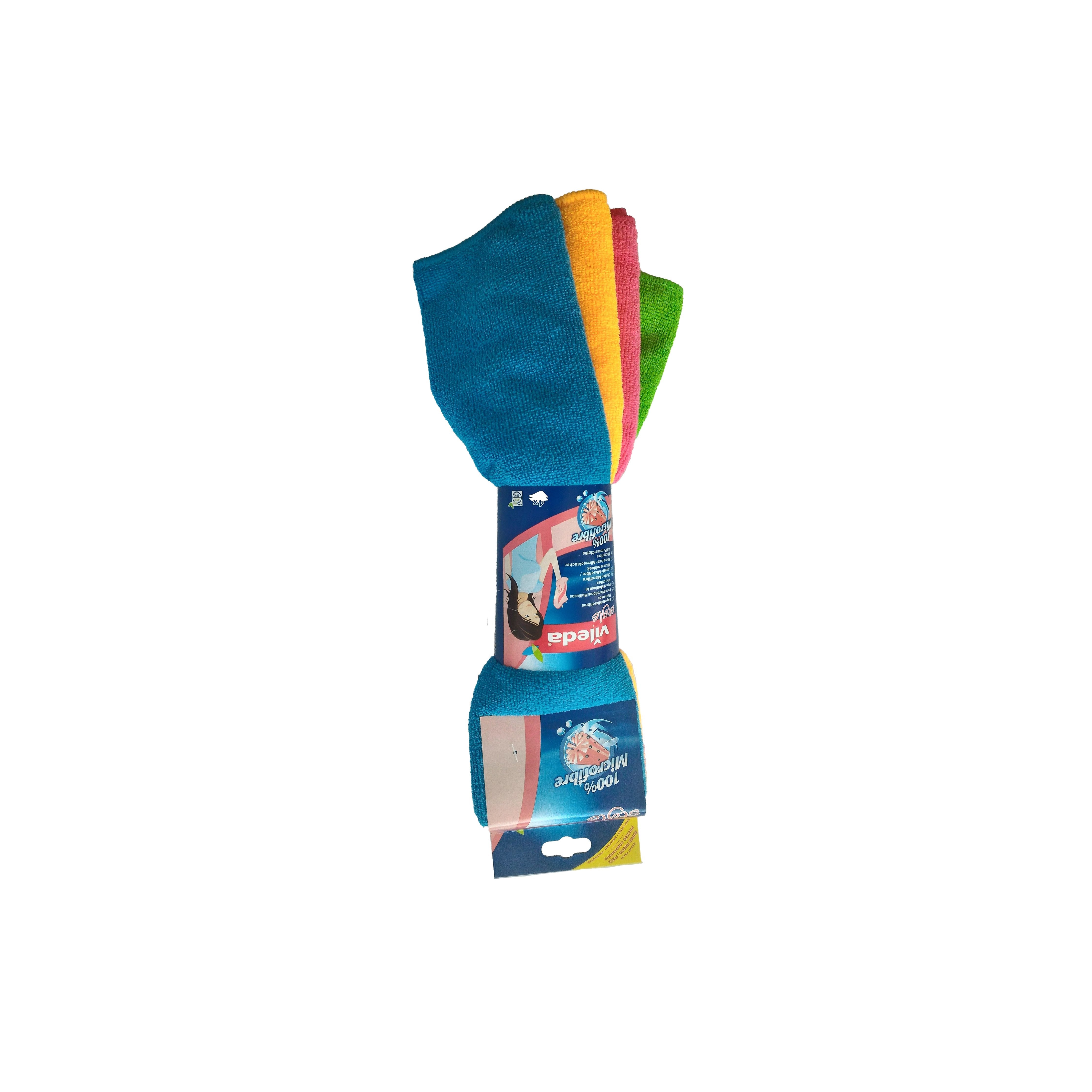 EAN 4023103147232 - Vileda 141413 trapo para limpiar Microfibra Azul, Verde, Naranja, Rojo 4 pieza(s) imagen 3