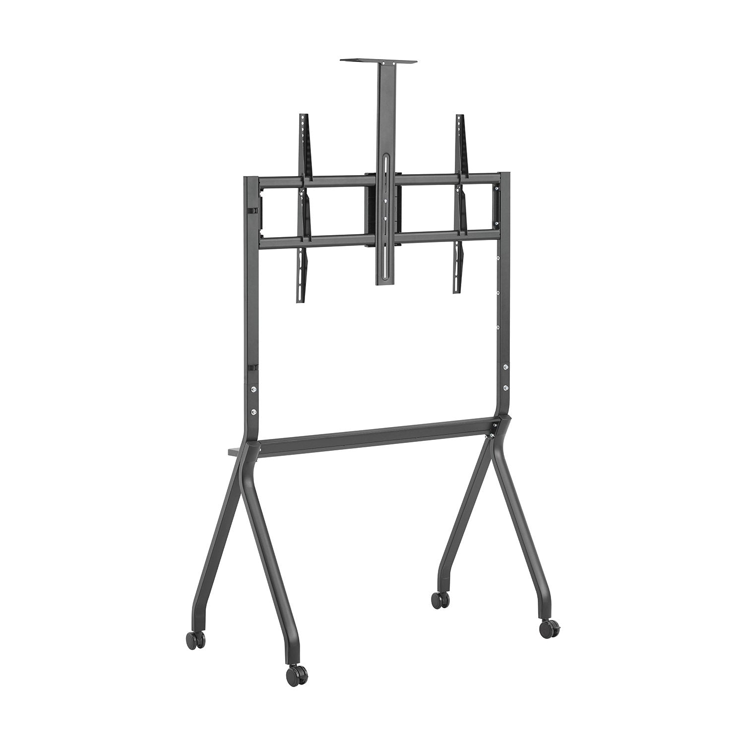Aisens Soporte De Suelo Pro Con Rueda, 1 Bandeja Y Soporte De Cámara Para Pantalla Interactiva/Tv 120kg De 55-100, Negro