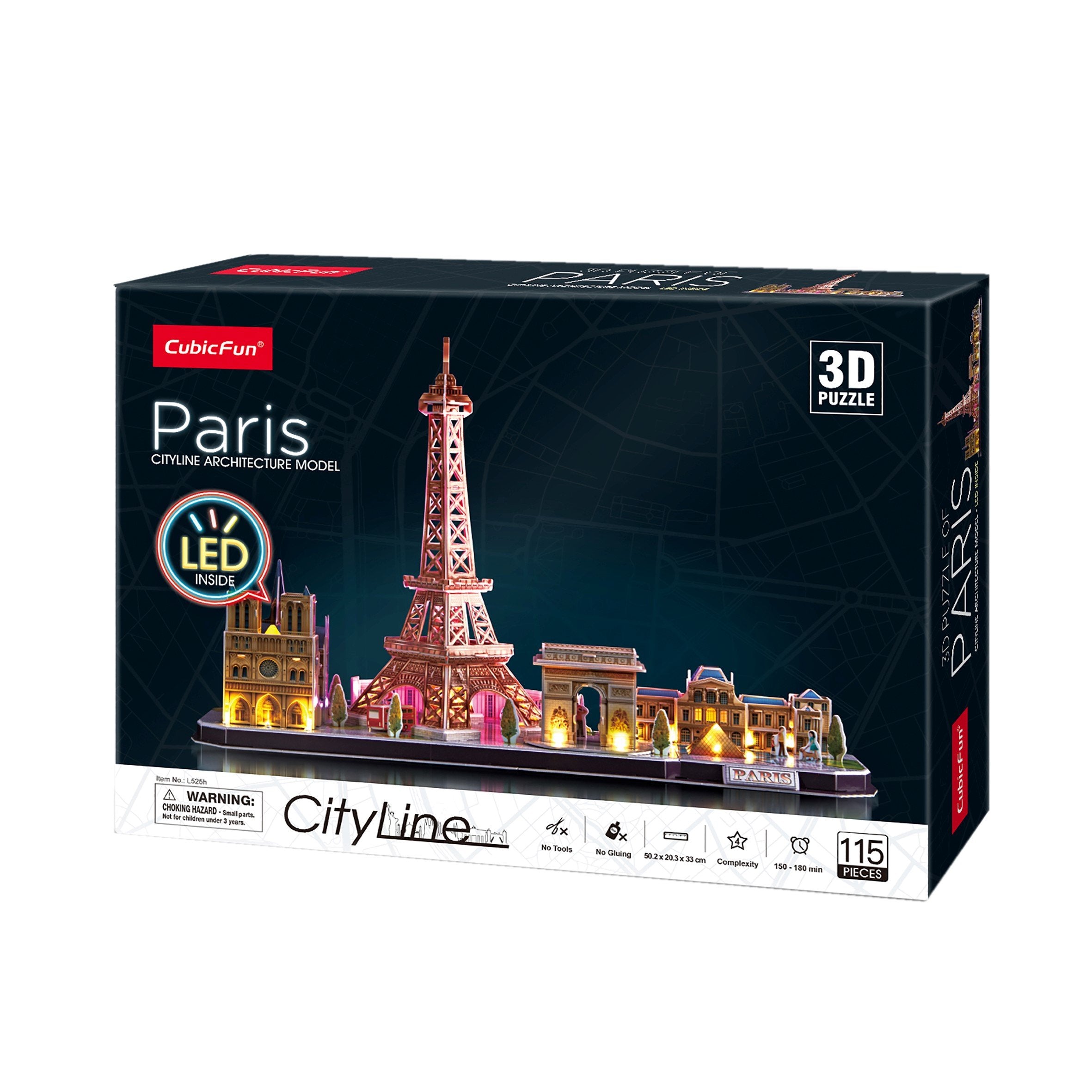Cubic Fun Puzzle 3d Led  City Line Paris