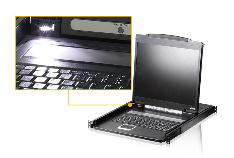 EAN 4710469344275 - ATEN CL1000N consola de rack 48,3 cm (19") Negro 1U imagen 3
