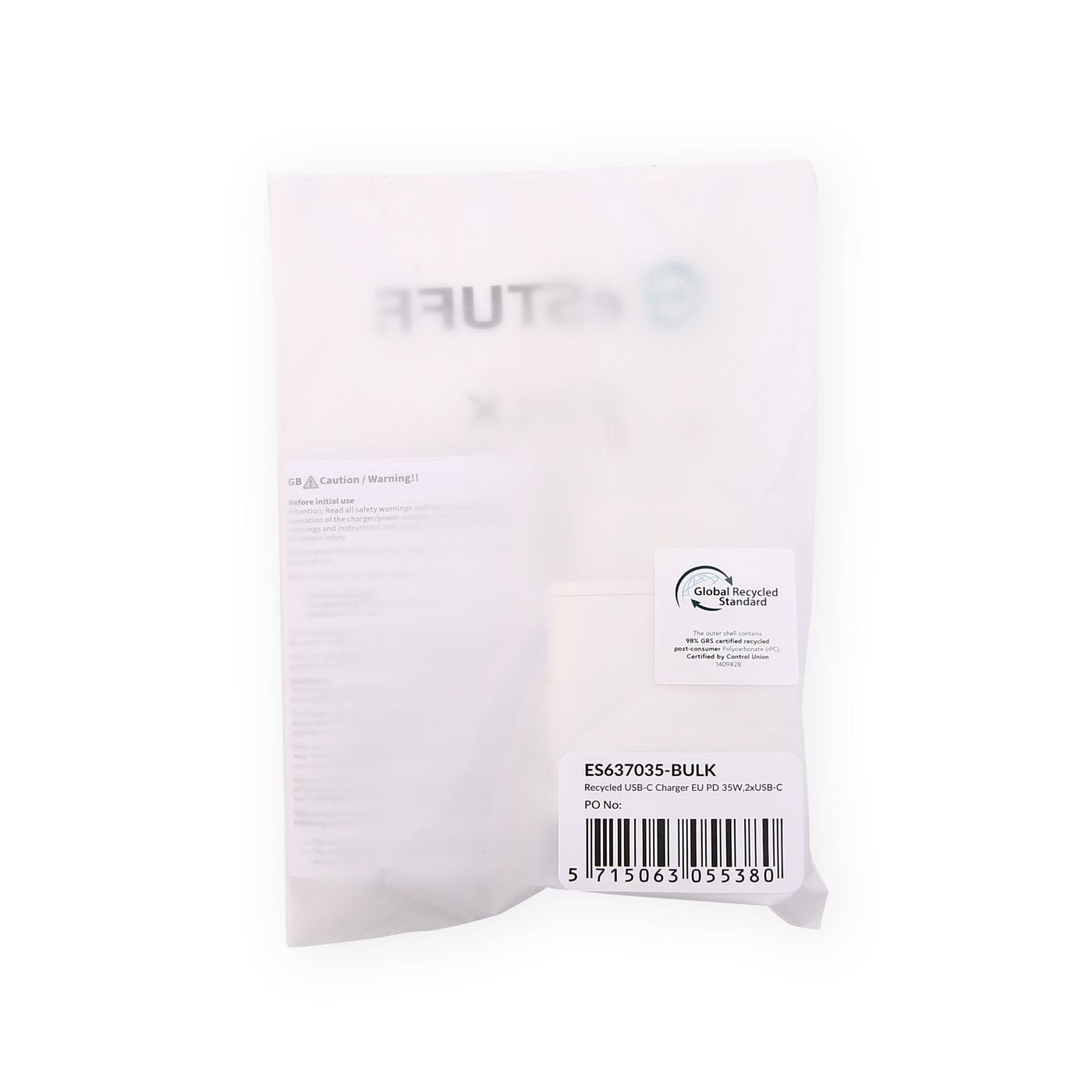 EAN 5715063055380 - eSTUFF ES637035-BULK cargador de dispositivo móvil Smartphone Blanco Corriente alterna Carga rápida Inter imagen 2