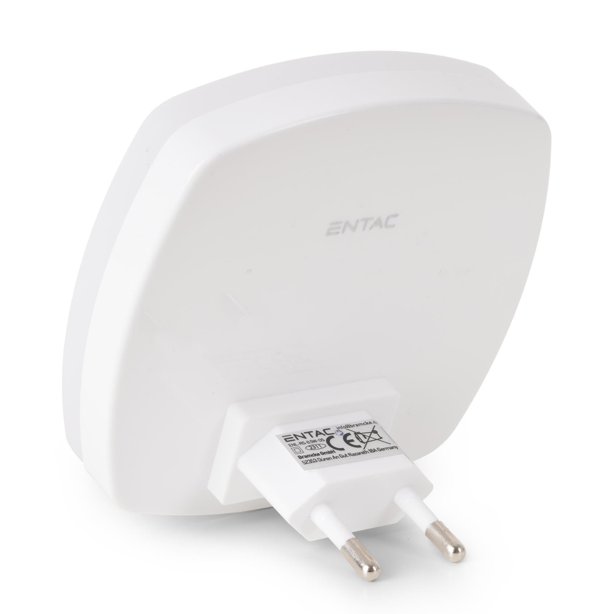 Entac Nachtlicht 0.5w Quadrat. Ww Blanco Dämmerungssensor