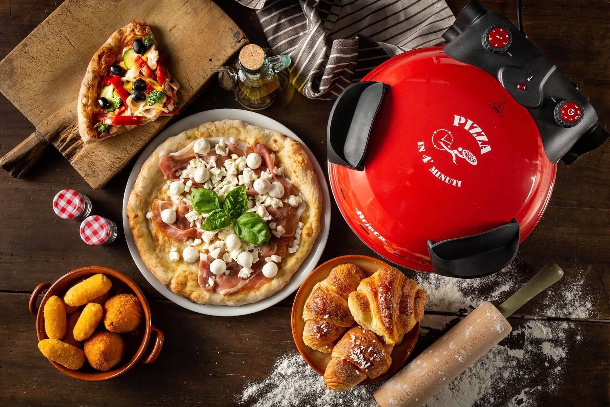 Mini Horno Para Pizza Ariete 909 1200w Ø33cm 5 Niveles Temperatura Regulador Hasta 400º Piedra Refractaria Alta Calidad