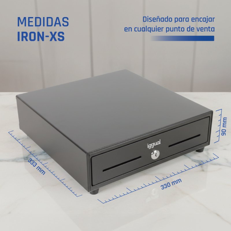 Iggual Cajón Portamonedas Iron-Xs 33cm 4+8 Negro