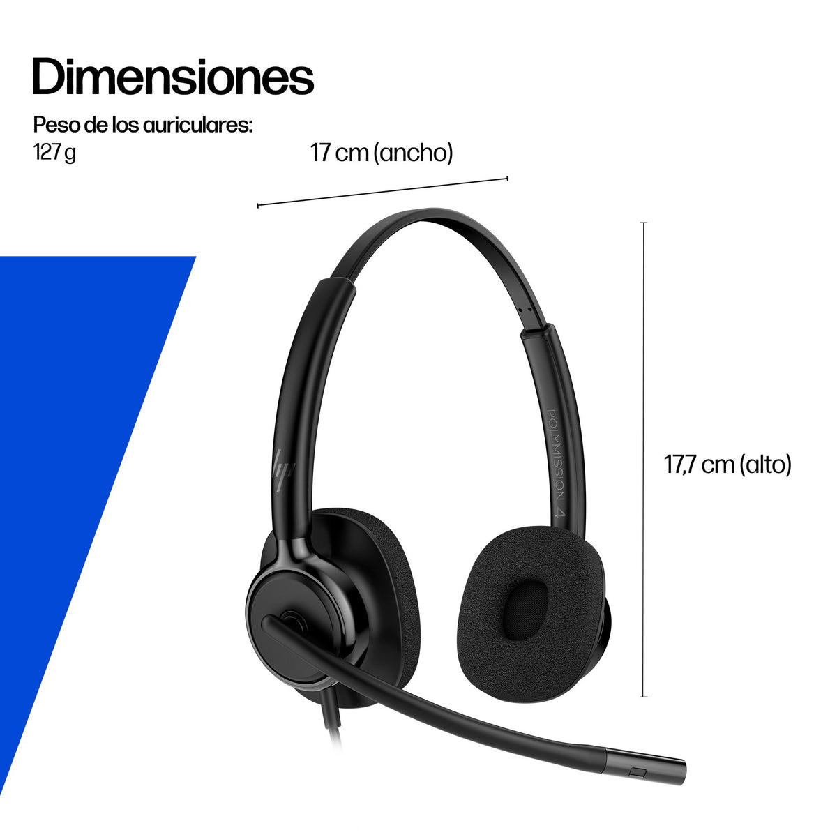 EAN 0199764365576 - HP Poly Mission 425 Stereo USB Wired Headset Classic (Bulk) Alámbrico Diadema Negro imagen 8