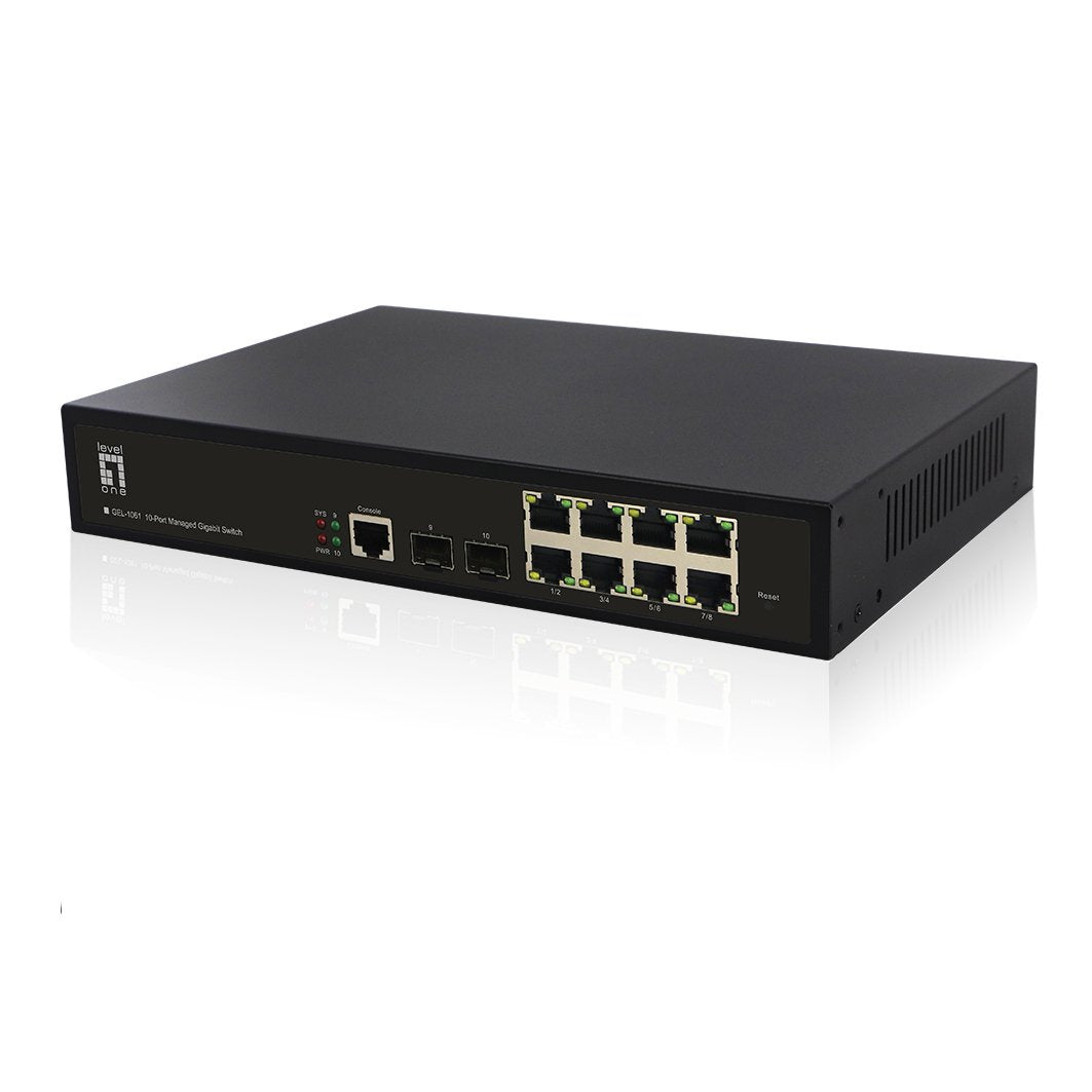 Switch Level One Gestionable L2 8p 10/100/1000 + 2p Gigabit Combo