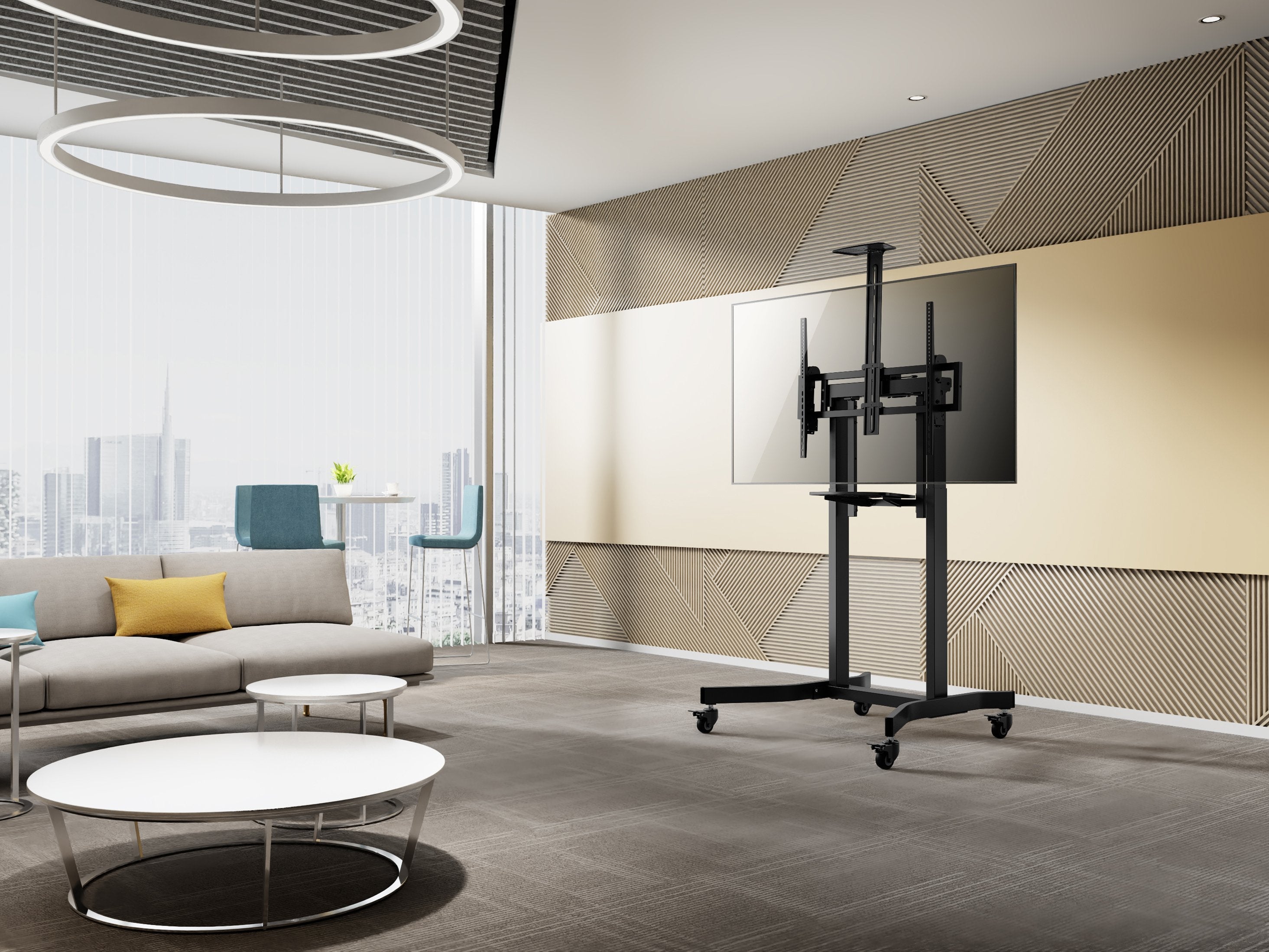 Soporte De Suelo Motorizado Equip 650633 Pantalla 55"-100" Orientable Vesa Max 800x600 Max120kg