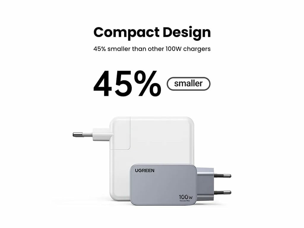 EAN 6941876228744 - Ugreen Nexode Pro EU 3-Port GaN PD Fast Charger With USB-C Cable Universal Negro, Gris Corriente alterna imagen 3