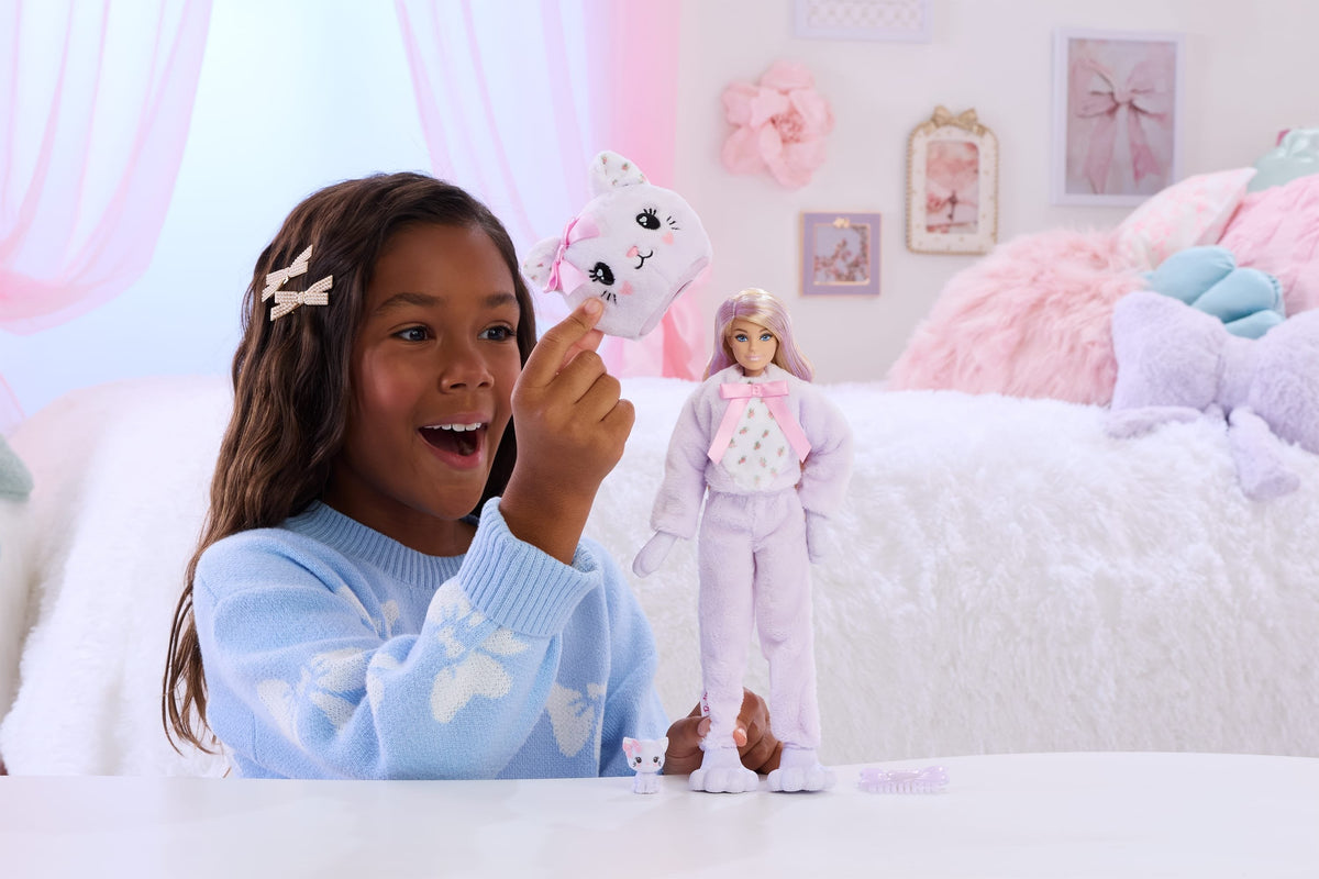 Muñeca Gatito Lila Cutie Reveal Lazos Dulces Barbie