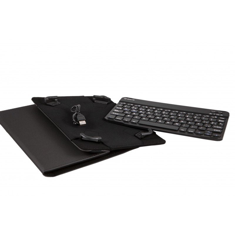 Funda Universal Gripcase Silver Ht Para Tablet 9-10\11 + Teclado Bluetooth Negro